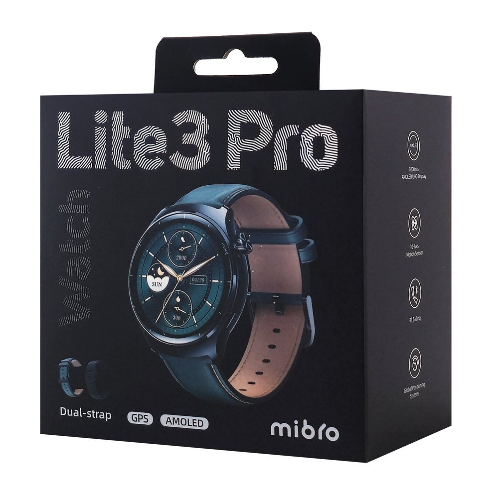 MIBRO smartwatch Lite 3 Pro με 2x λουράκια, heart rate, 1.32" AMOLED, GPS, 5 ATM, μαύρο/πράσινο - Image 3