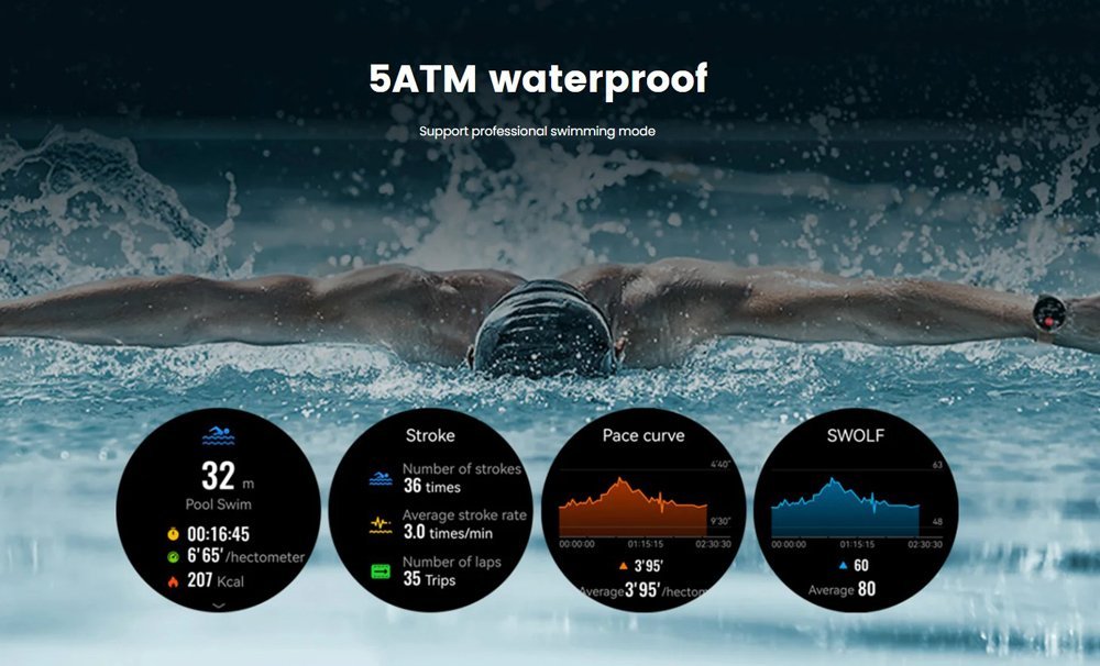 MIBRO smartwatch Lite 3 Pro με 2x λουράκια, heart rate, 1.32" AMOLED, GPS, 5 ATM, γκρι/καφέ - Image 9