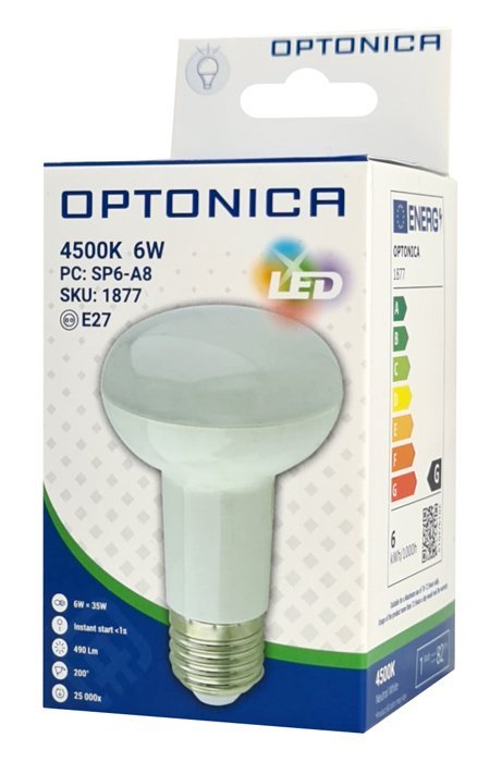 OPTONICA LED λάμπα R63 1877, 6W, 4500K, E27, 480lm - Image 3
