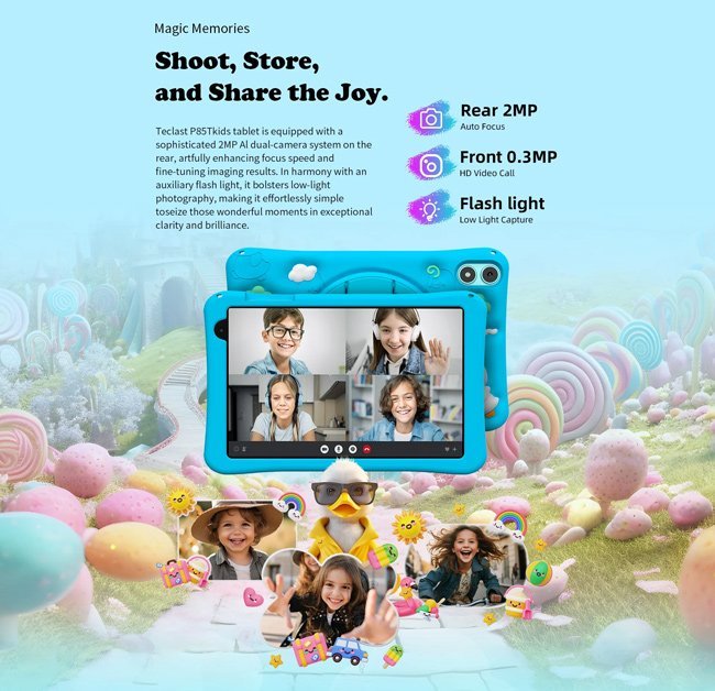 TECLAST tablet P85T Kids, 8" HD, 4/64GB, Android 14, 5000mAh, μπλε - Image 4