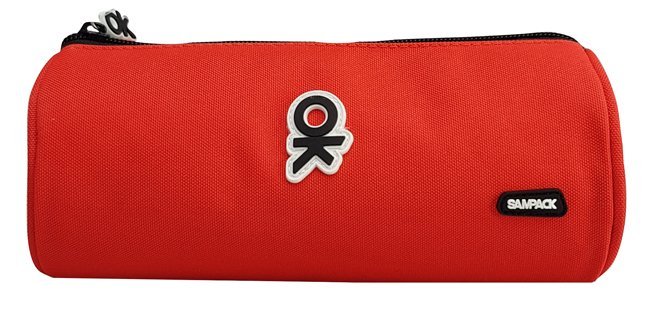 MP υφασμάτινη κασετίνα PA1025-06, κυλινδρική, κόκκινη