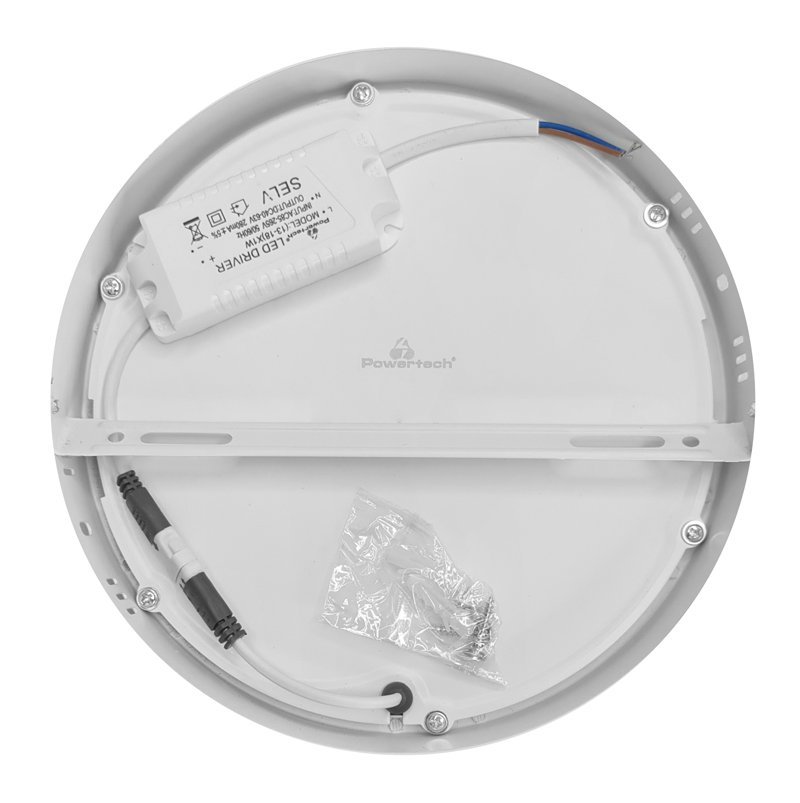 POWERTECH LED panel PAN-0002, 18W, Φ 22.5cm, 4000K, 1820lm, λευκό - Image 2