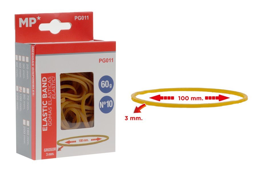 MP λαστιχάκια συσκευασίας  σε κουτί, No10, 3x100mm, 60g