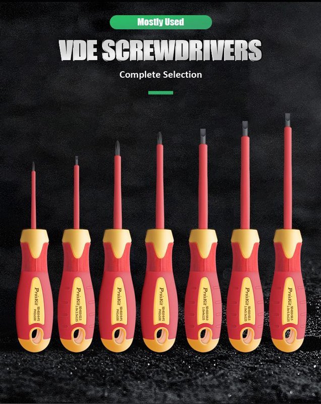 PROSKIT σετ εργαλείων ηλεκτρολόγου PK-2802 με θήκη, 1000V μόνωση, 11τμχ - Image 2