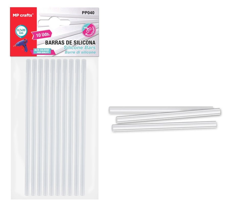 MP ράβδοι σιλικόνης PP040 για θερμοπίστολο, 7.1mm x 20cm, 10τμχ