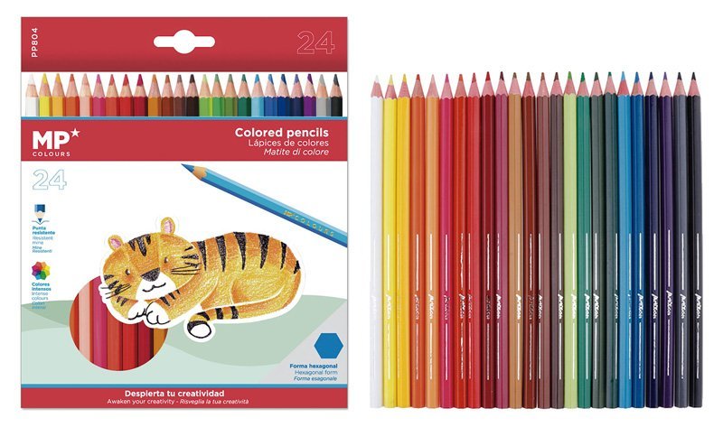 MP χρωματιστές ξυλομπογιές PP804, 24τμχ