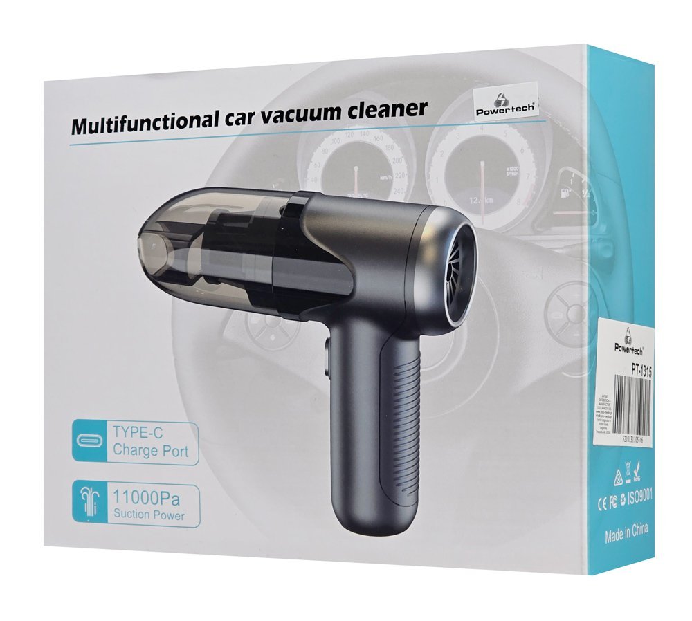 POWERTECH 2 σε 1 σκουπάκι χειρός & air duster PT-1315, 60W, 4000mAh, μαύρο - Image 5