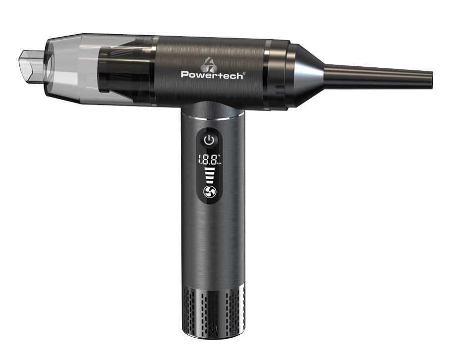 POWERTECH 2 σε 1 σκουπάκι χειρός & air duster PT-1317, 75W, 5000mAh, μαύρο - Image 2
