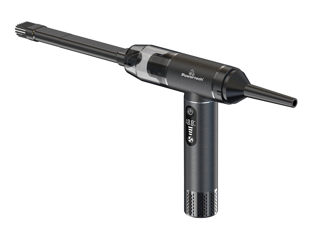 POWERTECH 2 σε 1 σκουπάκι χειρός & air duster PT-1317, 75W, 5000mAh, μαύρο - Image 3