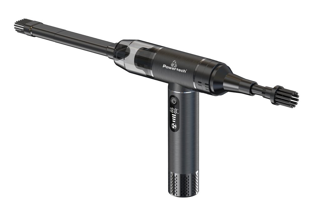 POWERTECH 2 σε 1 σκουπάκι χειρός & air duster PT-1317, 75W, 5000mAh, μαύρο - Image 4