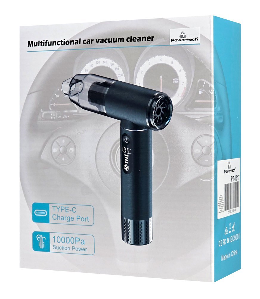 POWERTECH 2 σε 1 σκουπάκι χειρός & air duster PT-1317, 75W, 5000mAh, μαύρο - Image 5