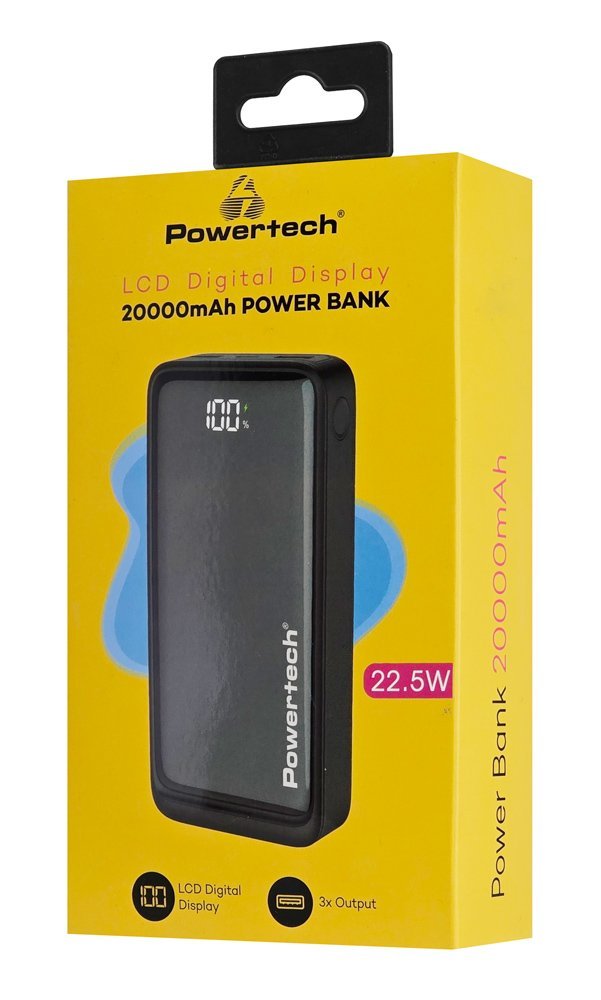 POWERTECH power bank PT-1327 με οθόνη, 20000mAh, 22.5W, μαύρο - Image 5