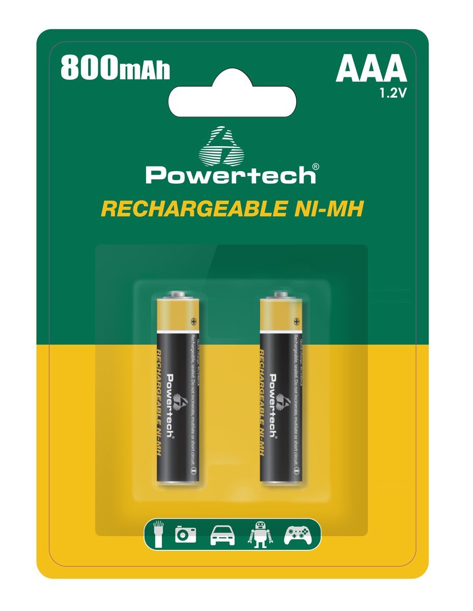 POWERTECH επαναφορτιζόμενες μπαταρίες NI-MH PT-1403, AAA, 800mah, 1.2V, 2τμχ