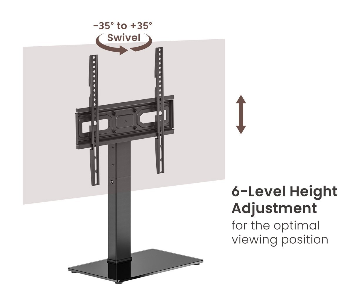 POWERTECH επιτραπέζια βάση τηλεόρασης PT-1445, 32-65", έως 40kg - Image 2