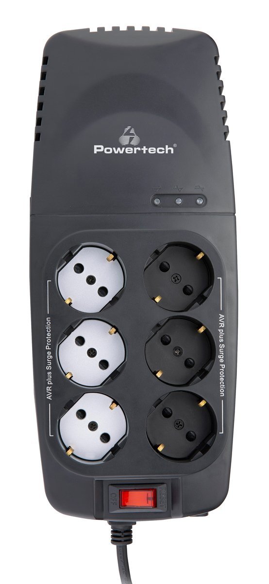 POWERTECH σταθεροποιητής ρεύματος PT-1496, 2000VA/1000W, 6x schuko