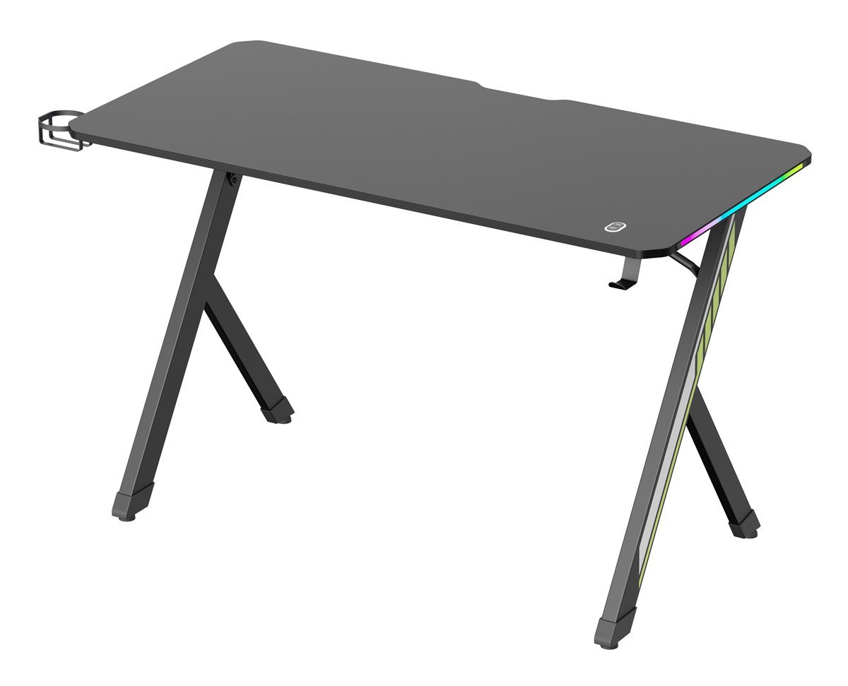 POWERTECH gaming γραφείο PT-1498 με RGB φωτισμό, 120x60x75cm, μαύρο