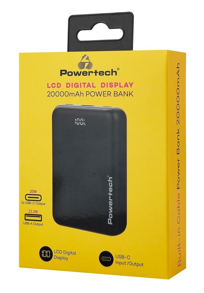 POWERTECH power bank PT-1503 με οθόνη, 20000mah, 22.5W, μαύρο - Image 4