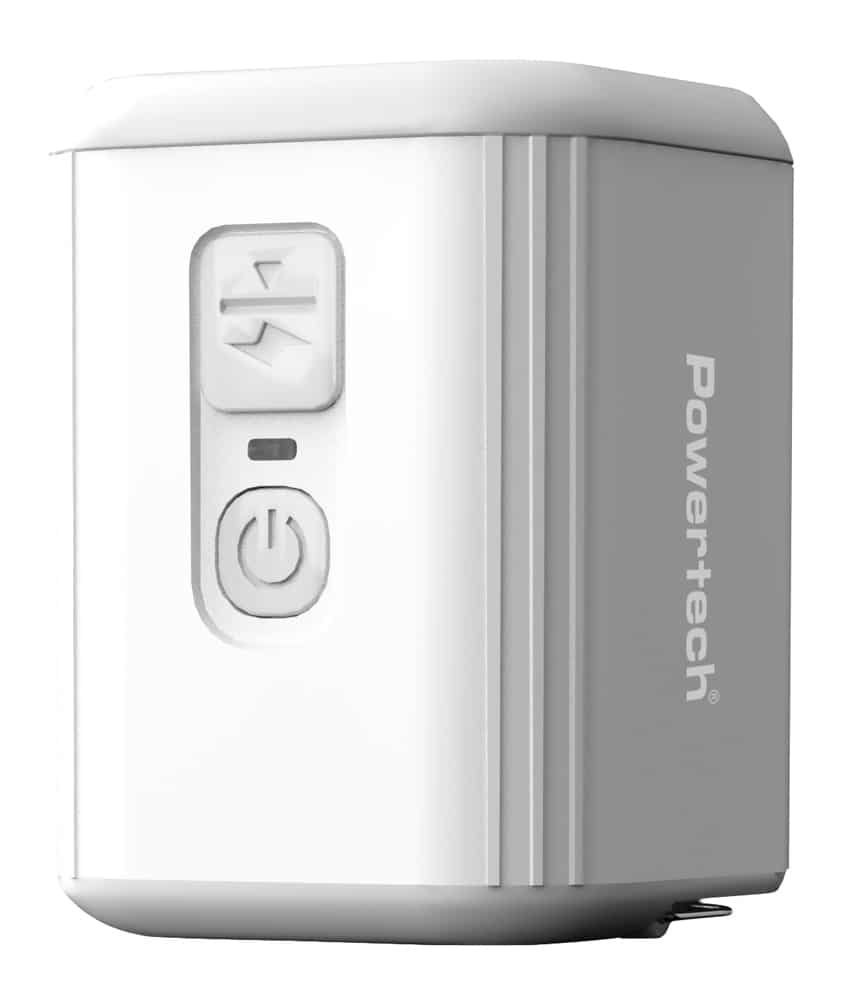POWERTECH μίνι τρόμπα PT-1553 με φακό, 5W, επαναφορτιζόμενη, λευκή