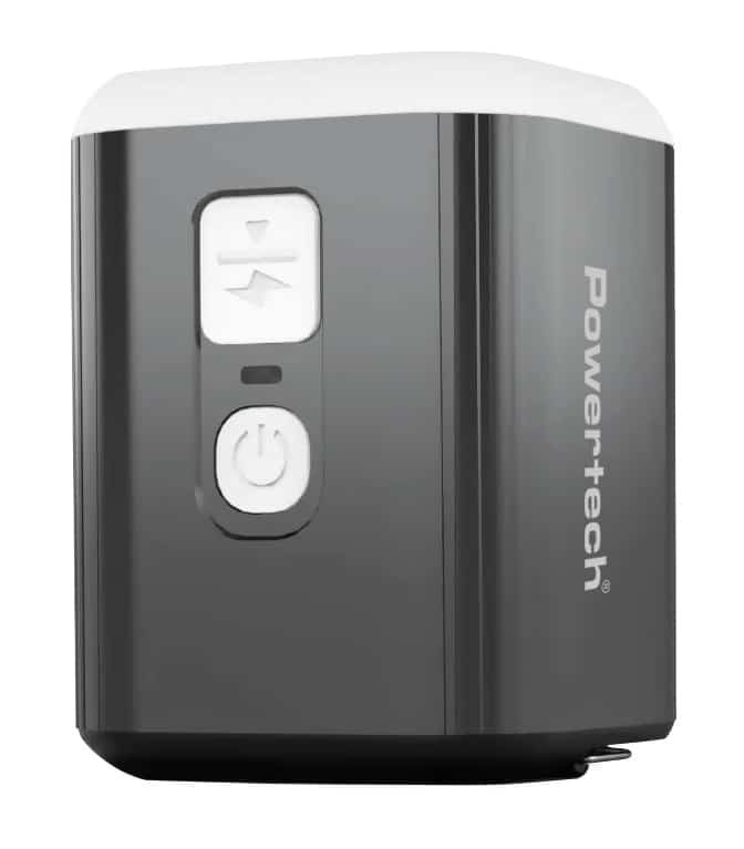 POWERTECH μίνι τρόμπα PT-1554 με φακό, 5W, επαναφορτιζόμενη, μαύρη