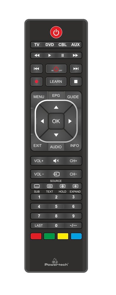 POWERTECH Χειριστήριο PT-744, προγραμματιζόμενο μέσω Η/Υ, TV/DVD/CBL/AUX