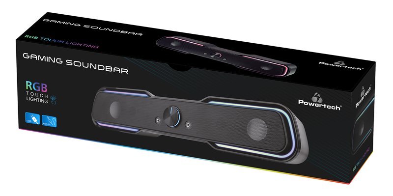 POWERTECH gaming soundbar PT-974, 10W RMS, Bluetooth, 3.5mm, RGB, μαύρο - Image 3