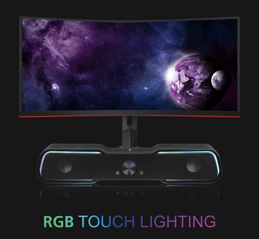 POWERTECH gaming soundbar PT-974, 10W RMS, Bluetooth, 3.5mm, RGB, μαύρο - Image 2