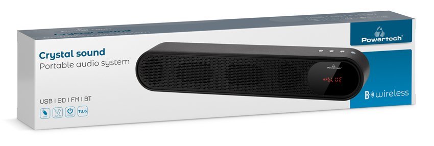 POWERTECH soundbar PT-986, 10W RMS, TWS, FM, 1200mAh, μαύρο - Image 4