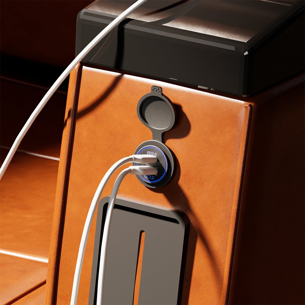 POWERTECH πρίζα USB για σκάφη & οχήματα PTL-004, USB & USB-C, 36W, IP65 - Image 2