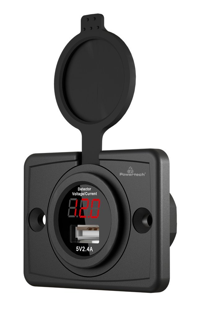 POWERTECH πρίζα USB για σκάφη & οχήματα  με οθόνη, 12W, IP65