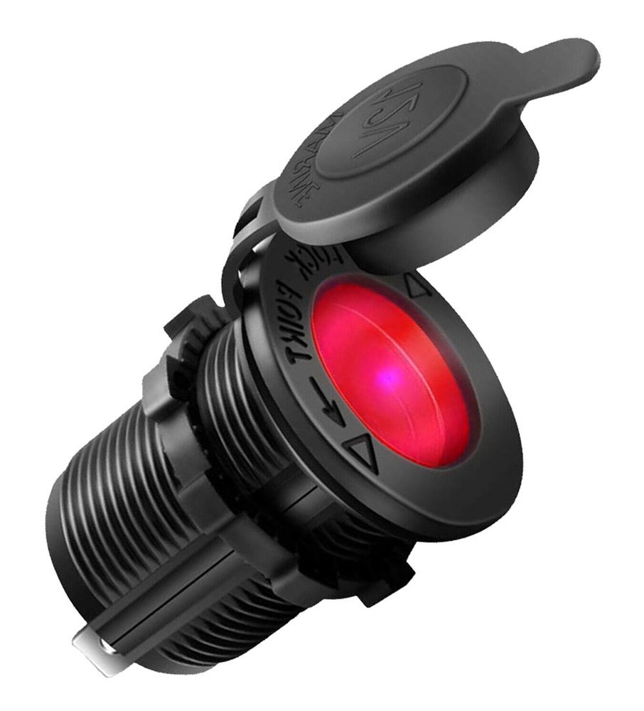 POWERTECH πρίζα αναπτήρα για σκάφη & οχήματα PTL-011, κόκκινο LED, 12V