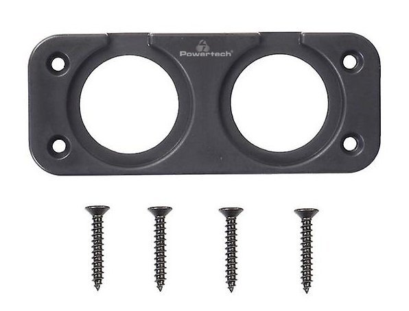 POWERTECH πάνελ πρίζας για σκάφη & οχήματα PTL-013, 2 θέσεις, 102x45mm