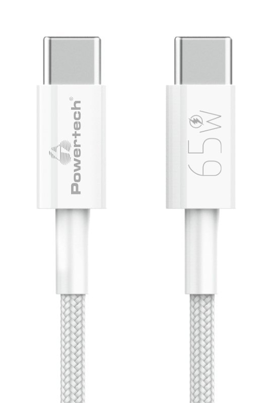 POWERTECH καλώδιο USB-C PTR-0181, 65W, 480Mbps, 1m, λευκό