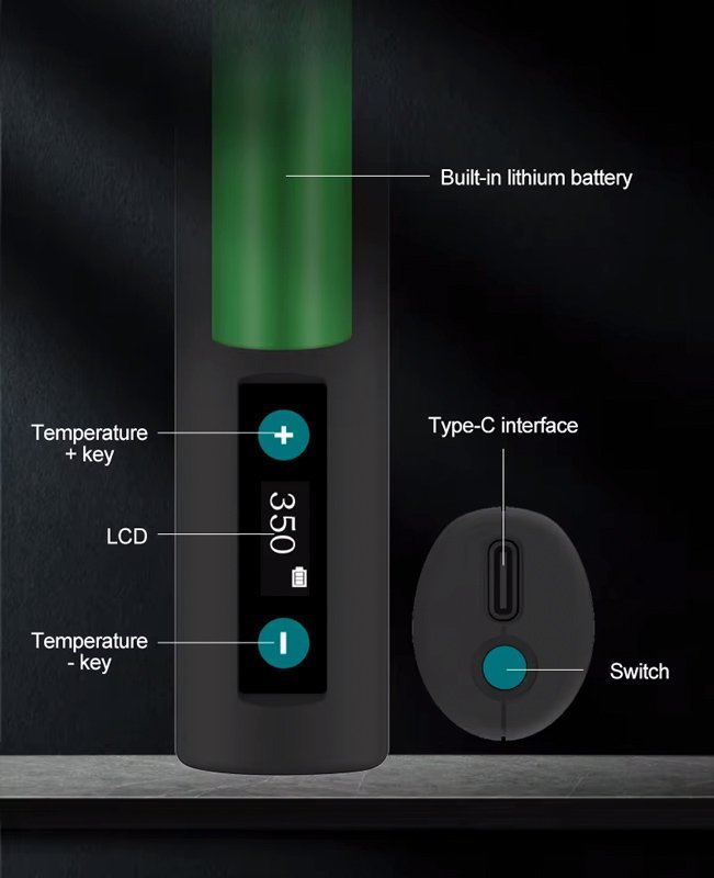 QUICK ασύρματο κολλητήρι TS1 με οθόνη, επαναφορτιζόμενο, 10W, 100~420 °C - Image 3
