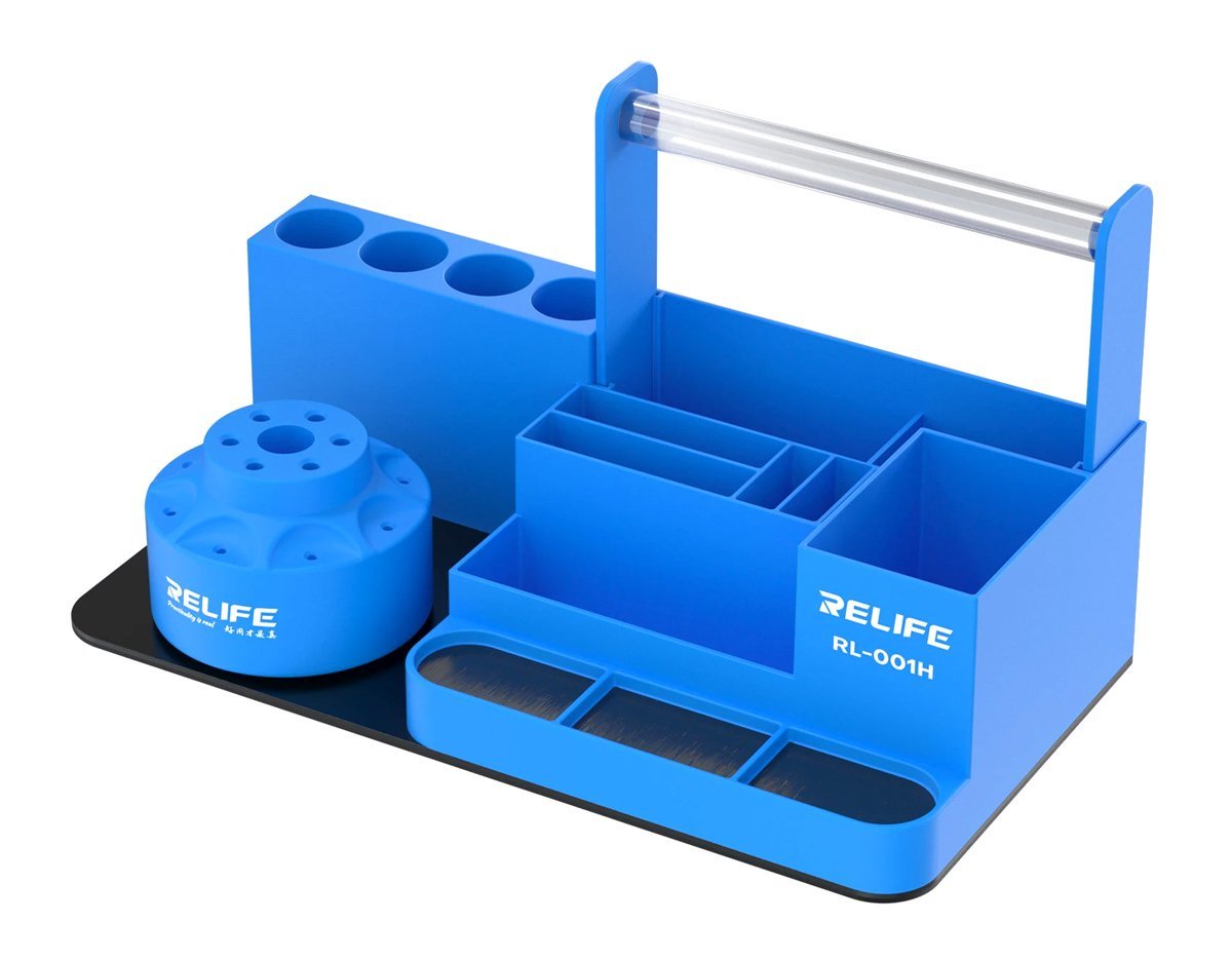 RELIFE βάση εργαλείων για επισκευές κινητών, 25.5x13x14.3cm, μπλε