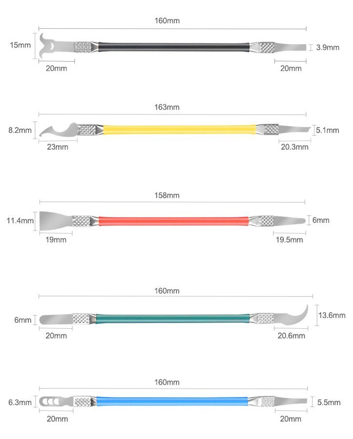 RELIFE σετ εργαλεία ανοίγματος RL-049B για επισκευές κινητών, 5τμχ - Image 5