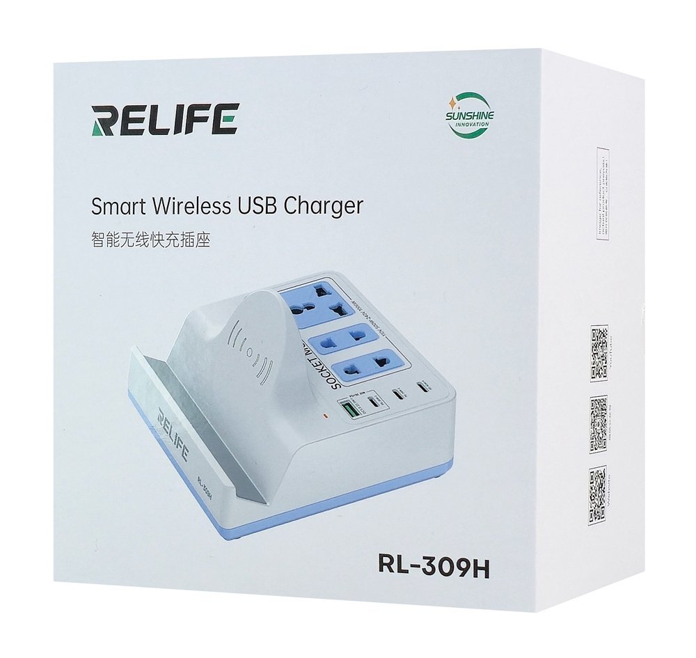RELIFE σταθμός φόρτισης RL-309H, USB/3x USB-C/3x DC/wireless, 72W, λευκός - Image 10