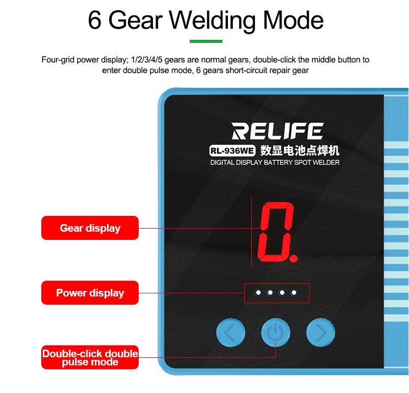 RELIFE ηλεκτροπόντα μπαταριών RL-936WE, 6 επίπεδα, 3200mAh - Image 6