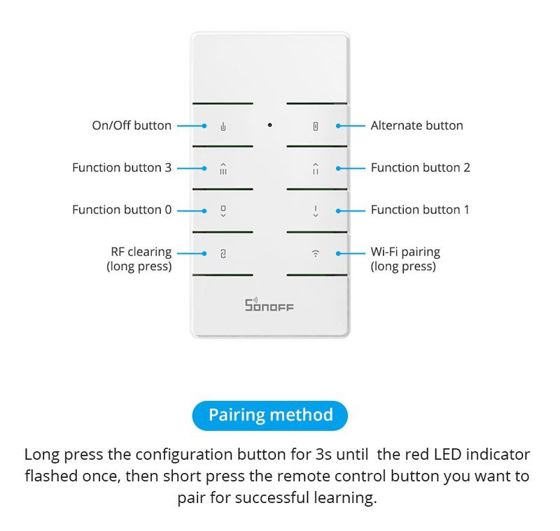 SONOFF remote controller RM433R2, 433MHz, λευκό - Image 4