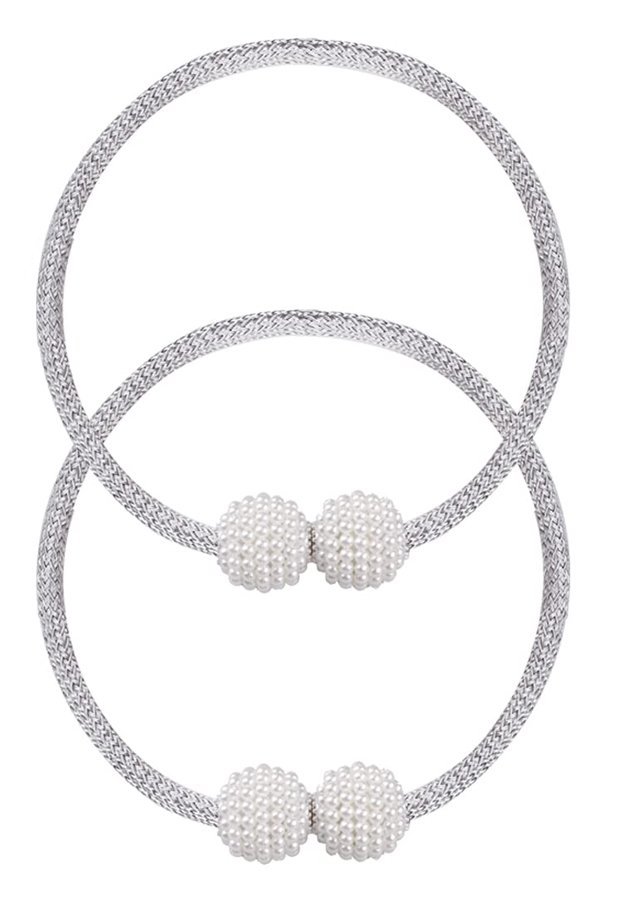 ROXXANI δέστρα κουρτίνας RXN-0024, μαγνητική, 43cm, γκρι, 2τμχ