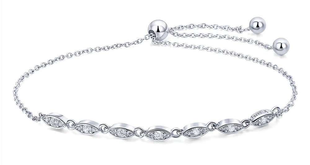 BAMOER βραχιόλι SCB086 με κυβική ζιρκόνια, ασήμι 925, ασημί