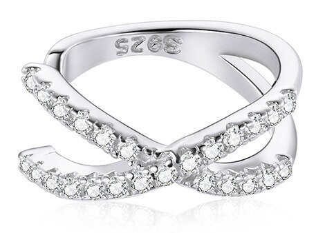 BAMOER σκουλαρίκι cuff SCE997-A με κυβική ζιρκόνια, ασήμι 925, ασημί