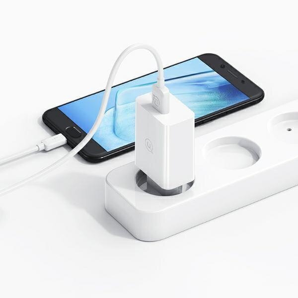 USAMS φορτιστής τοίχου με καλώδιο micro USB, USB, 18W, λευκός - Image 2