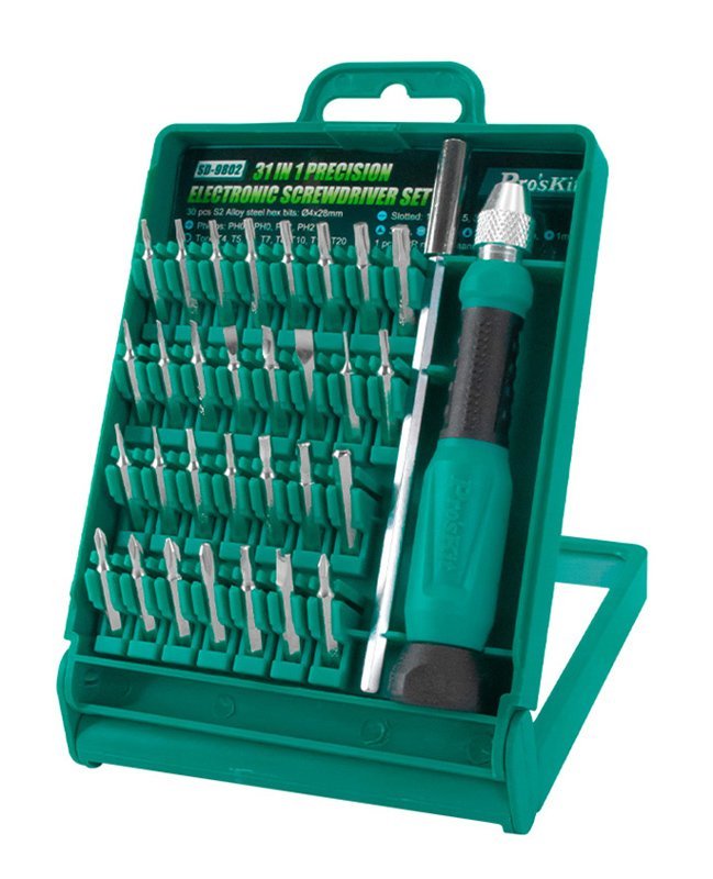 PROSKIT σετ κατσαβίδι ακριβείας SD-9802 με 30 μύτες, με θήκη, 32τμχ