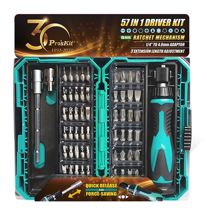 PROSKIT σετ κατσαβίδι ακριβείας SD-9857M με 54 μύτες, με θήκη, 57τμχ - Image 8