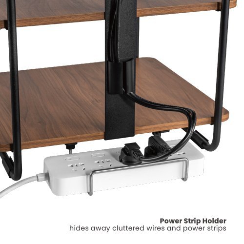 BRATECK ραφιέρα δαπέδου SFR-04, 45.4x40x49.6cm, έως 90kg, καφέ-μαύρο - Image 3