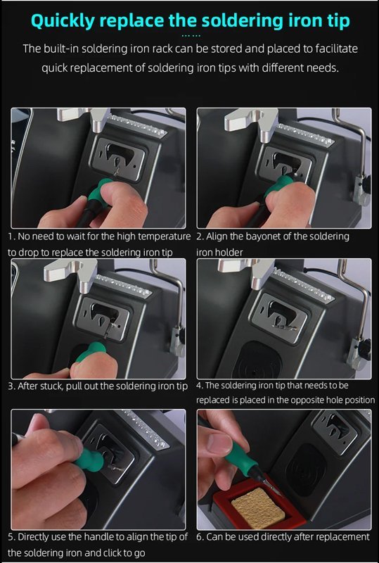 SUGON ψηφιακός σταθμός συγκόλλησης T36 με κολλητήρι, 120W, 200-450 °C - Image 5