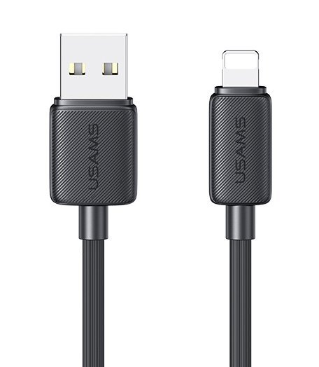 USAMS καλώδιο Lightning σε USB US-SJ689, 2.4A, 480Mbps, 1m, μαύρο