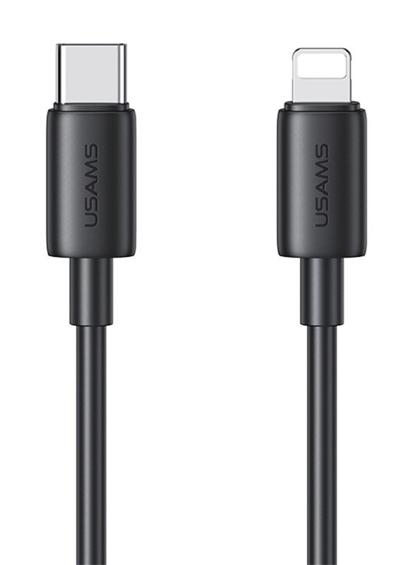 USAMS καλώδιο Lightning σε USB-C US-SJ712, 30W, 480Mbps, 1m, μαύρο