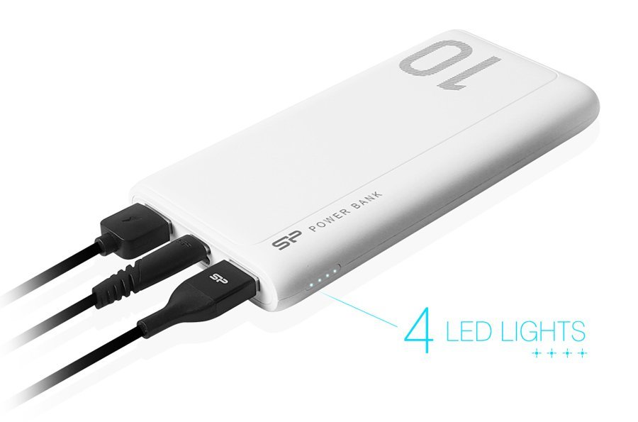 SILICON POWER power bank GP15, 10000mAh, 2x USB output, 2.1A, λευκό - Image 2