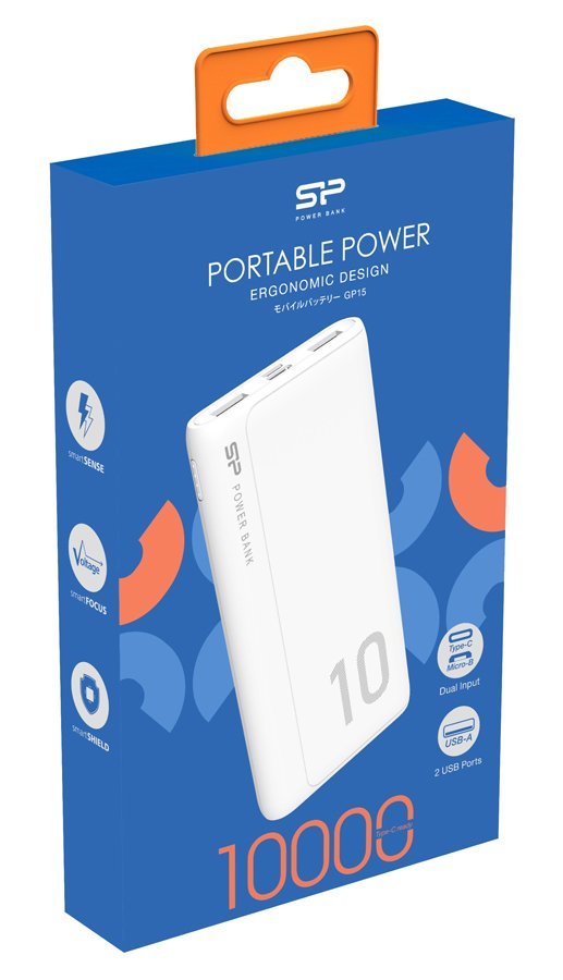 SILICON POWER power bank GP15, 10000mAh, 2x USB output, 2.1A, λευκό - Image 5